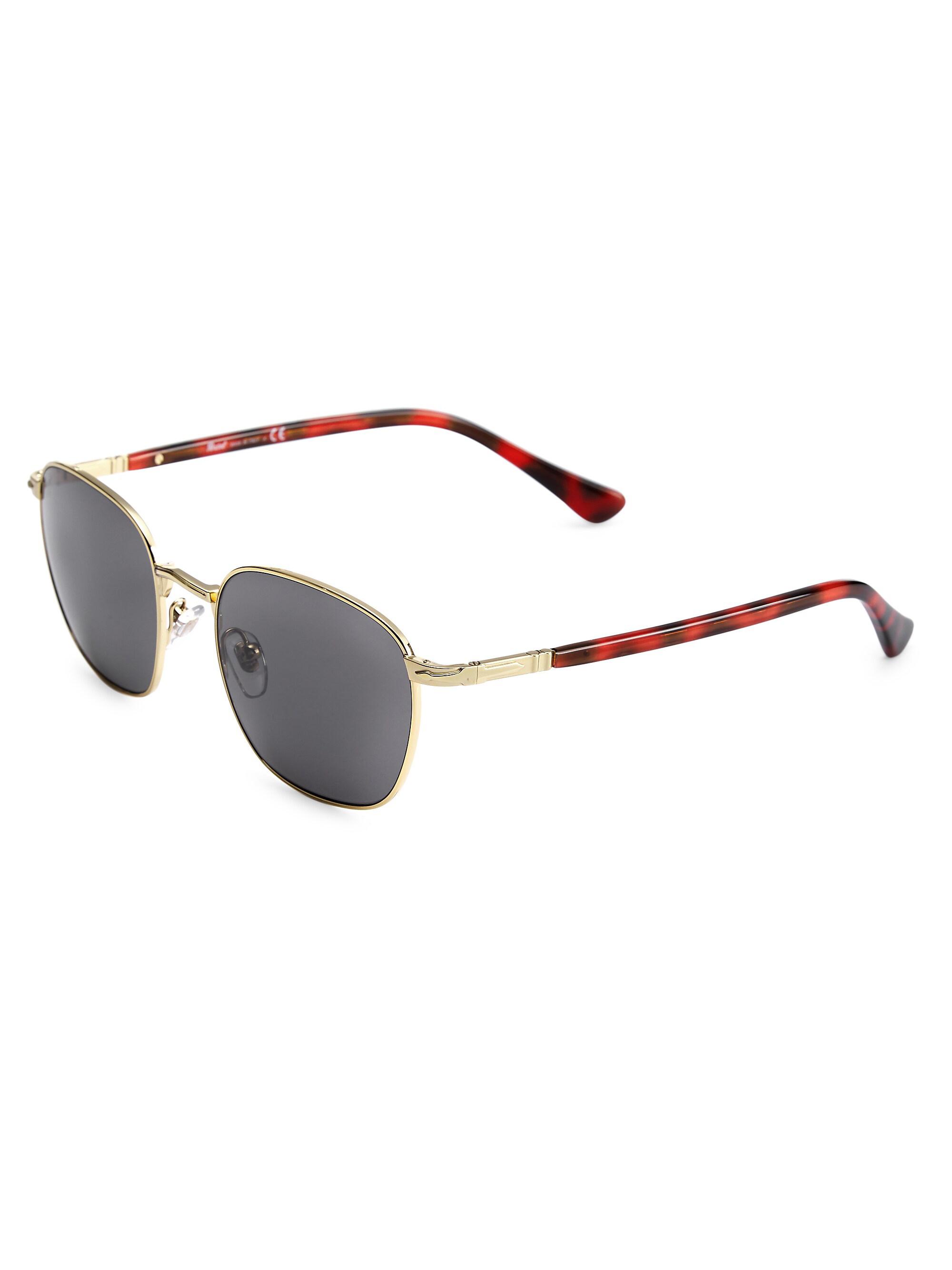 Persol Men's 50MM Square Sunglasses - Gold
