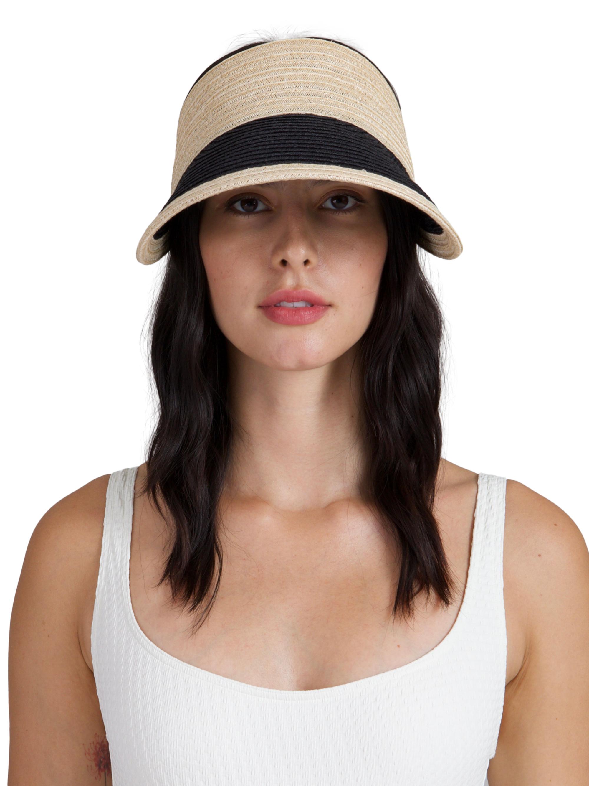 Eugenia Kim Women's Ricky Ribbon-Accented Hemp Visor - Natural Black