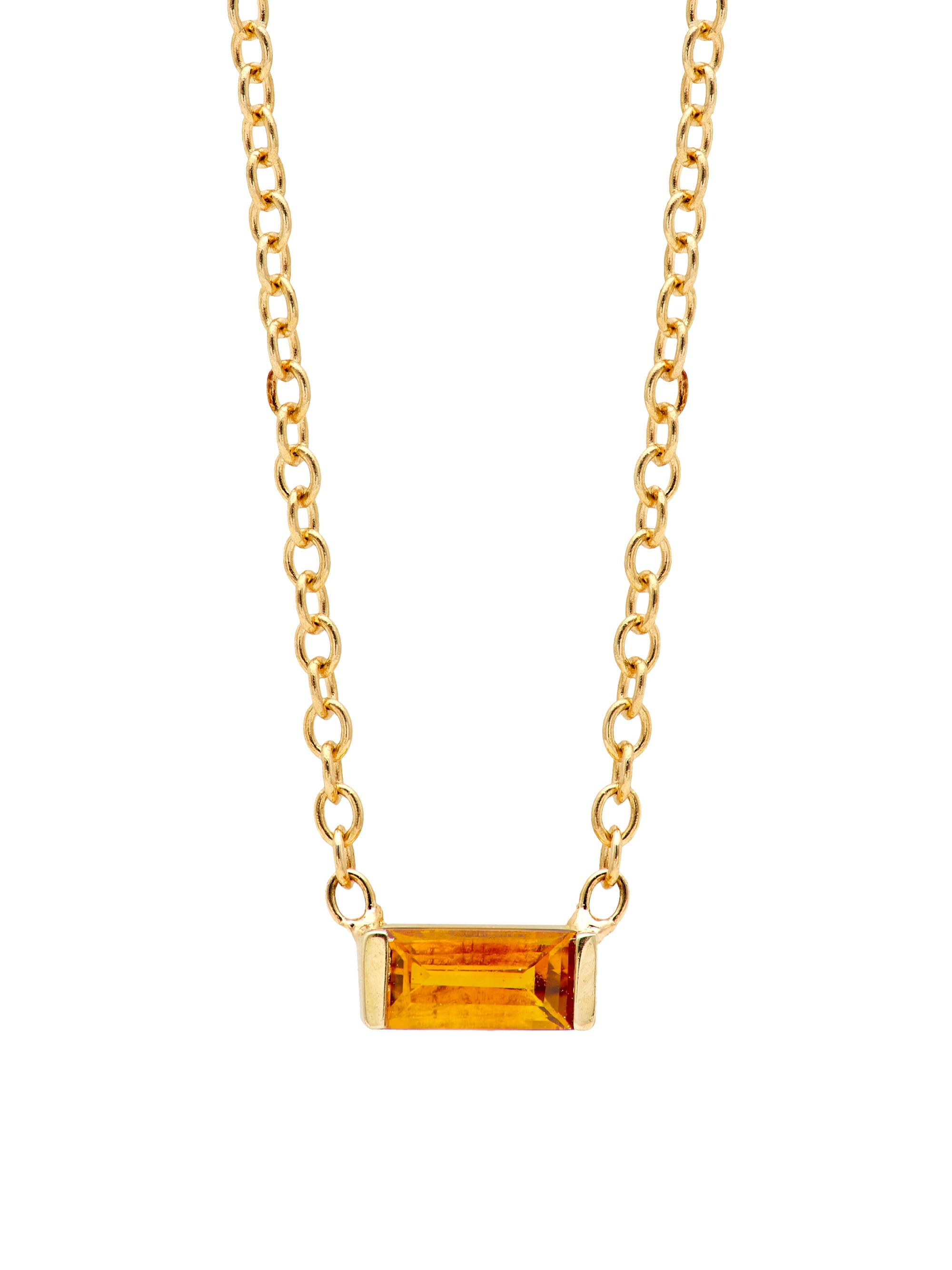 ZOE CHICCO Women's Birthstones 14K Yellow Gold & Citrine Horizontal Baguette Necklace - Citrine