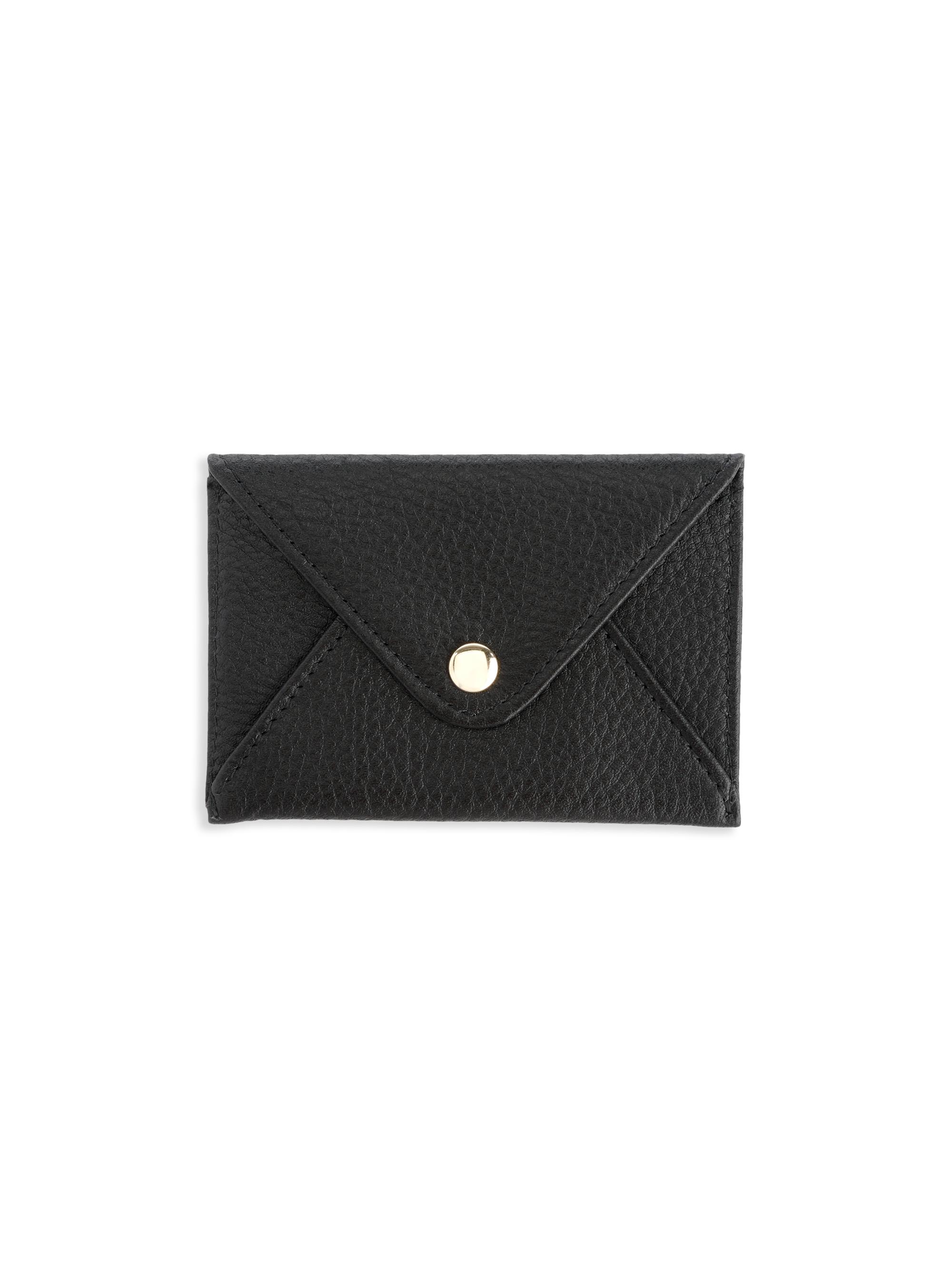 Royce New York Men's Leather Envelope Style Business Card Holder - Black