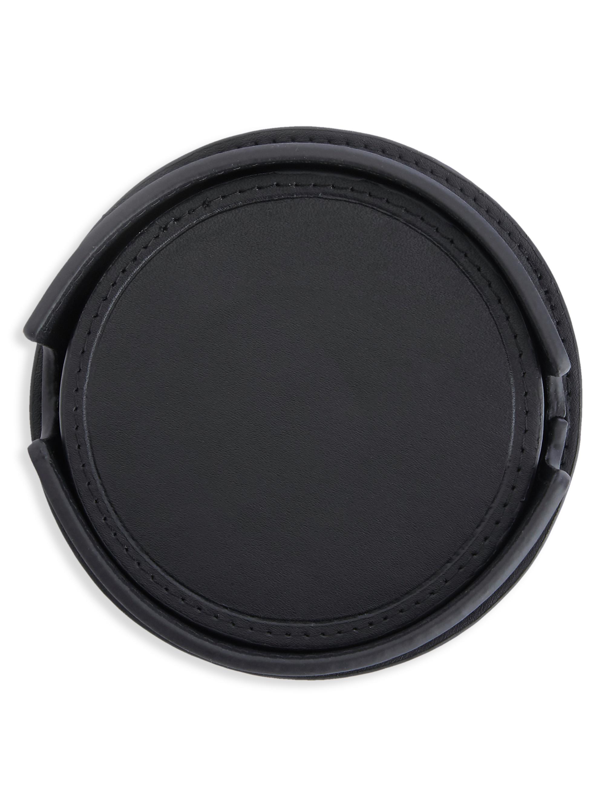 Royce New York 6-Piece Leather Coaster Set - Black