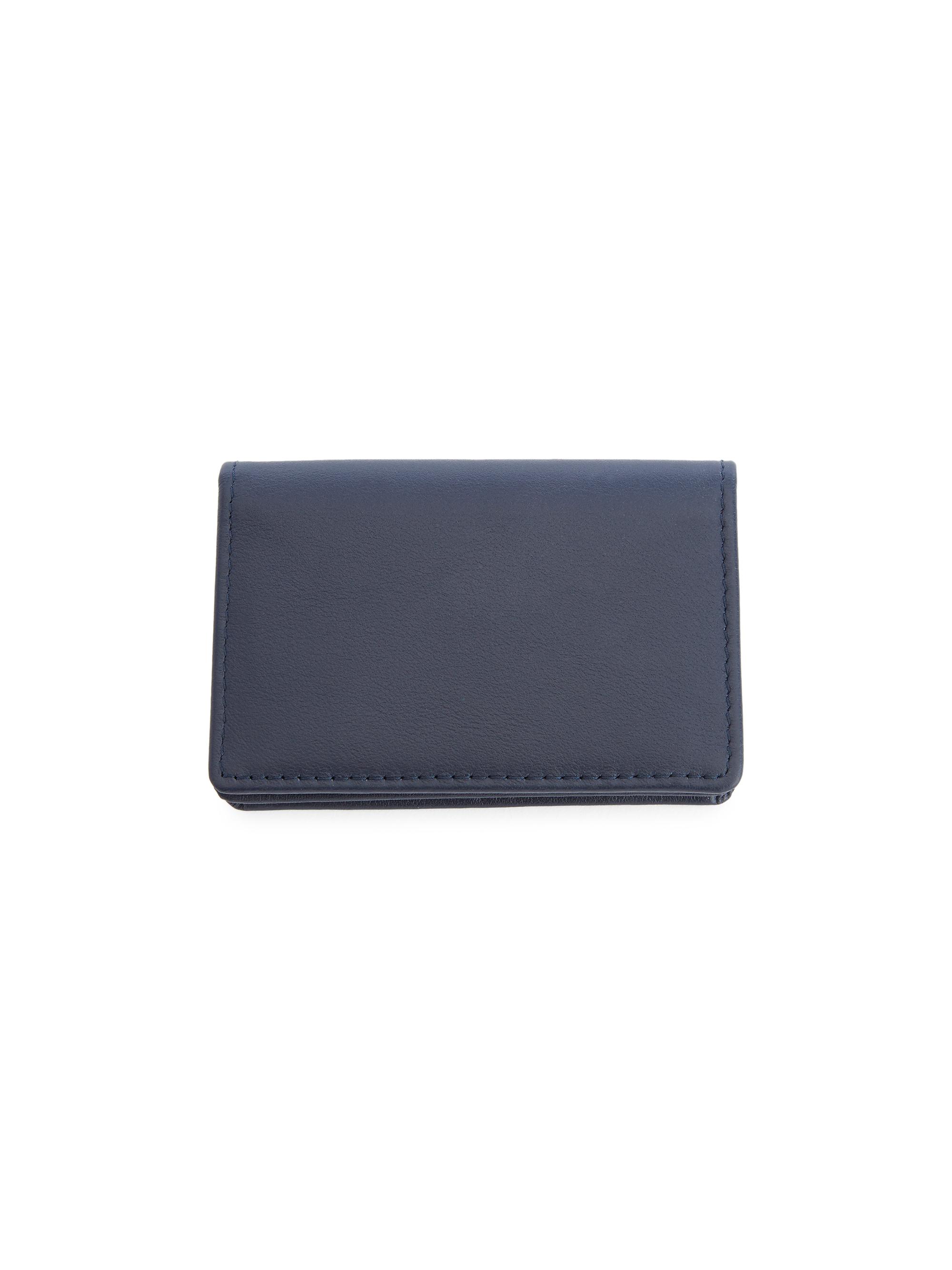 Royce New York Men's Leather Business Card Holder - Blue