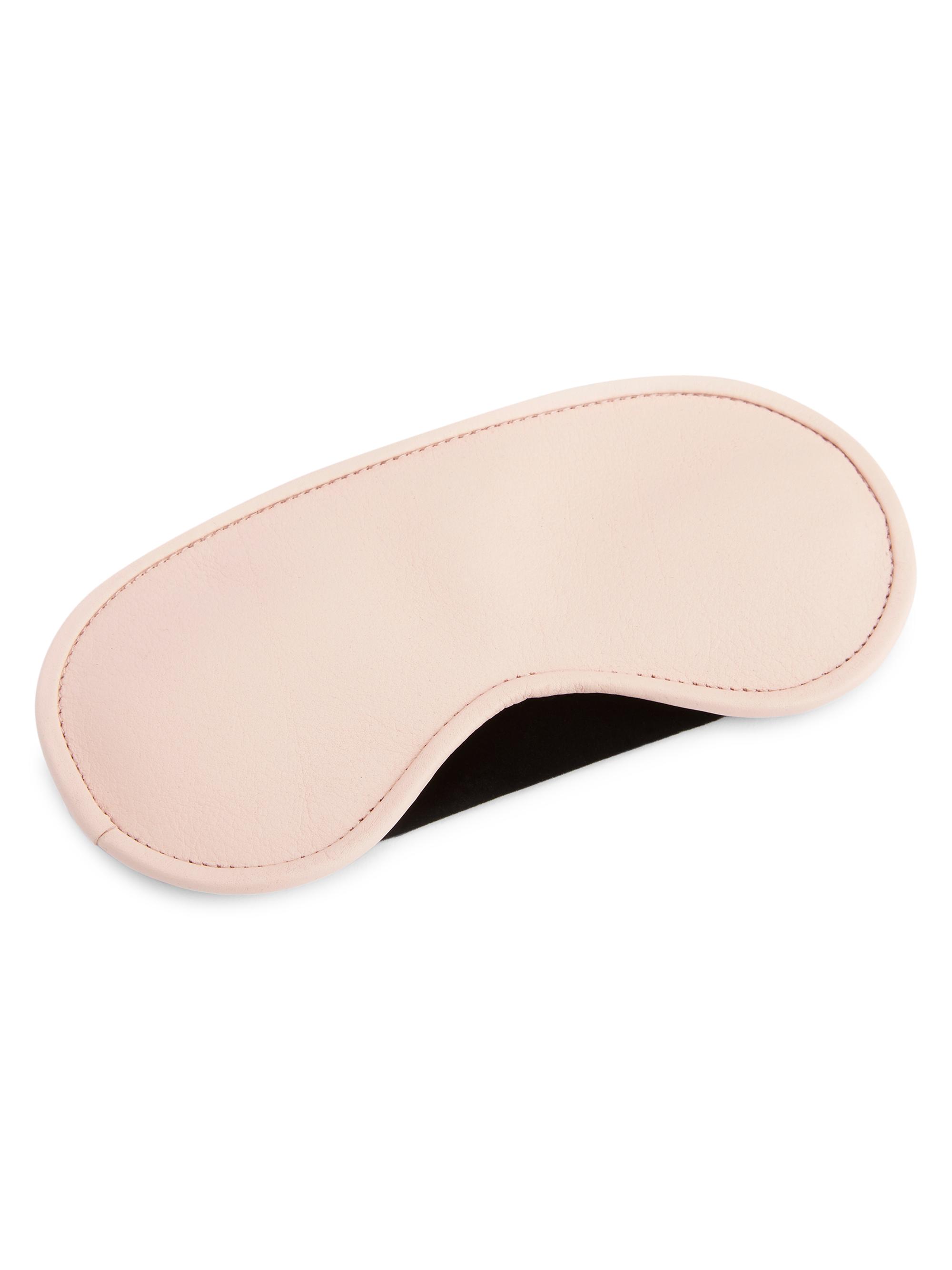 Royce New York Luxe Leather Sleep Mask - Light Pink - Women's Accessories