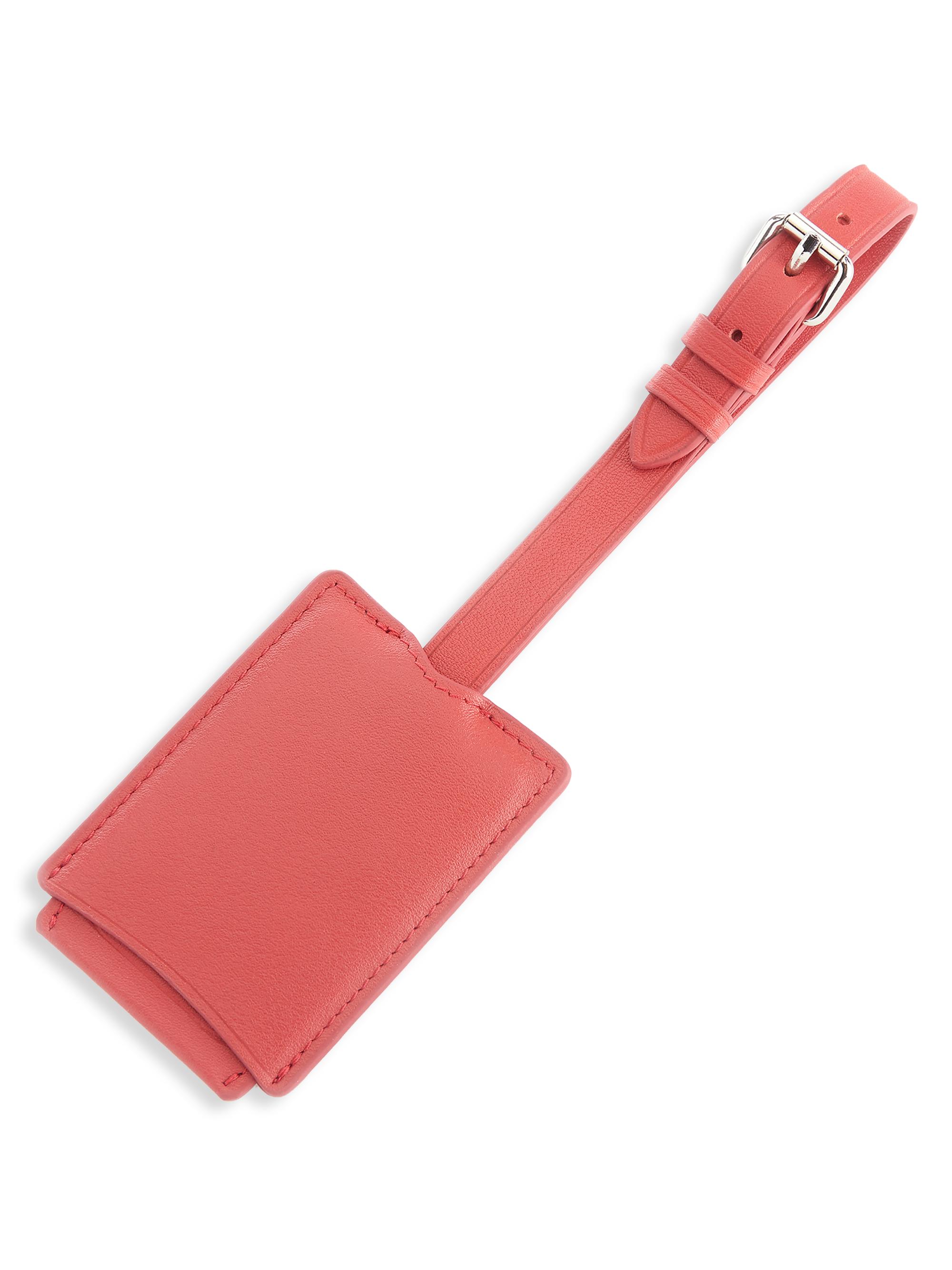 Royce New York Men's Leather Luggage Tag - Red