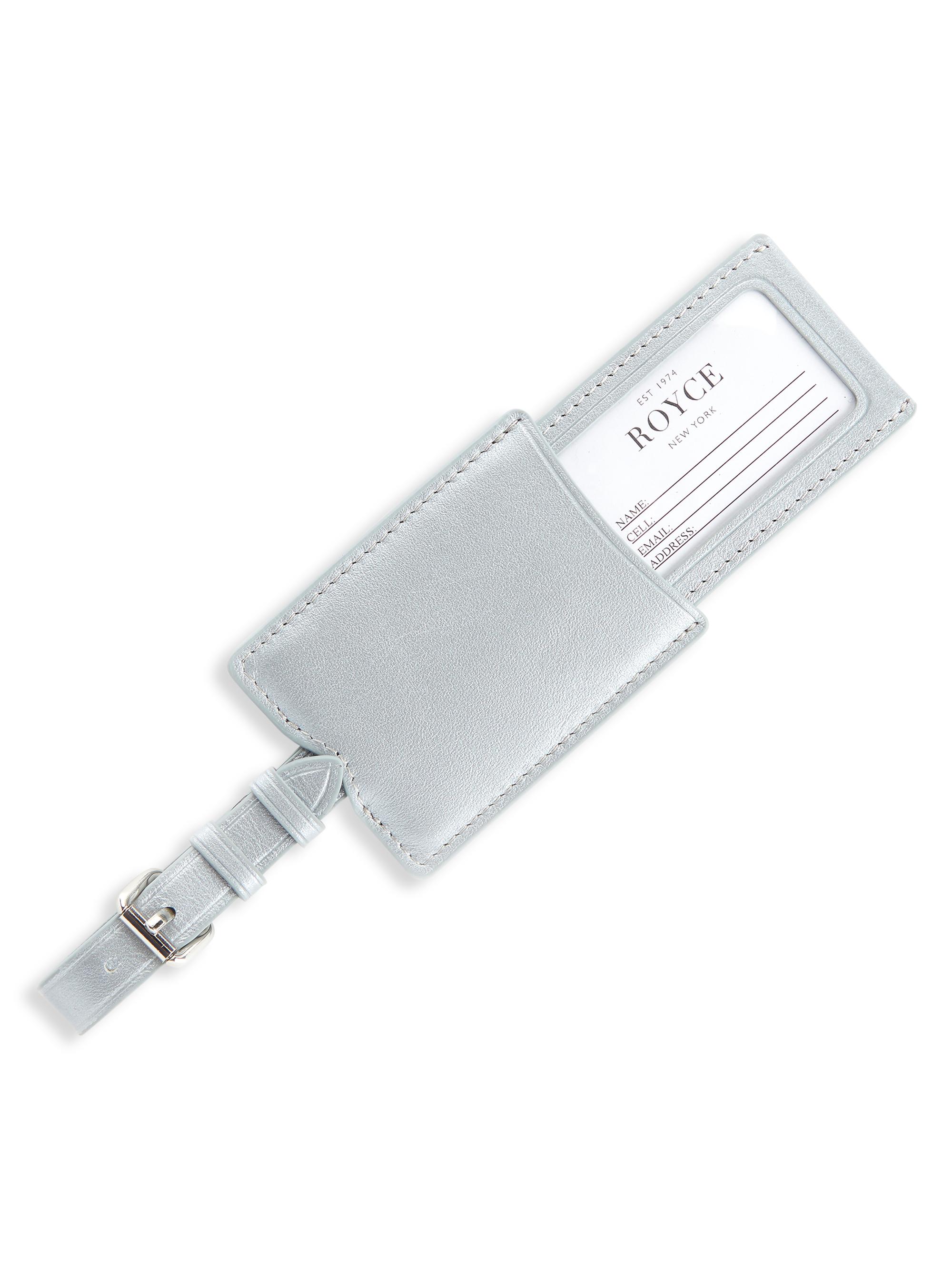 Royce New York Leather Luggage Tag - Silver | Thumbnail 3