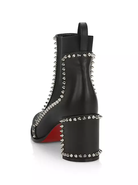 Christian Louboutin Spike-embellished Ankle Boots In Black
