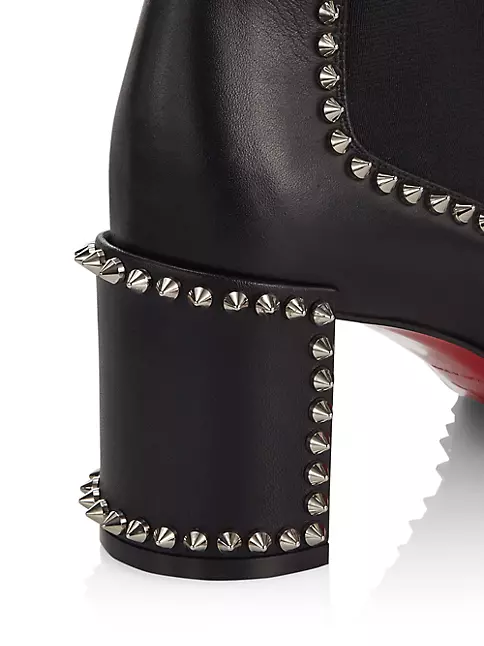 Christian Louboutin - Outline Black Leather Spike Boot, 70mm