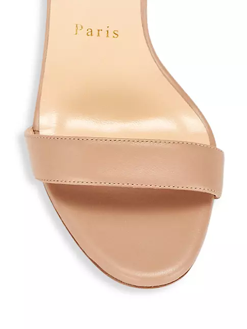 Christian Louboutin Loubi Queen 100 Leather Sandals - Women - Beige Sandals - IT41