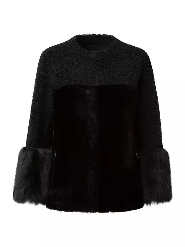 Reversible Leather & Dyed Lamb Fur Jacket
