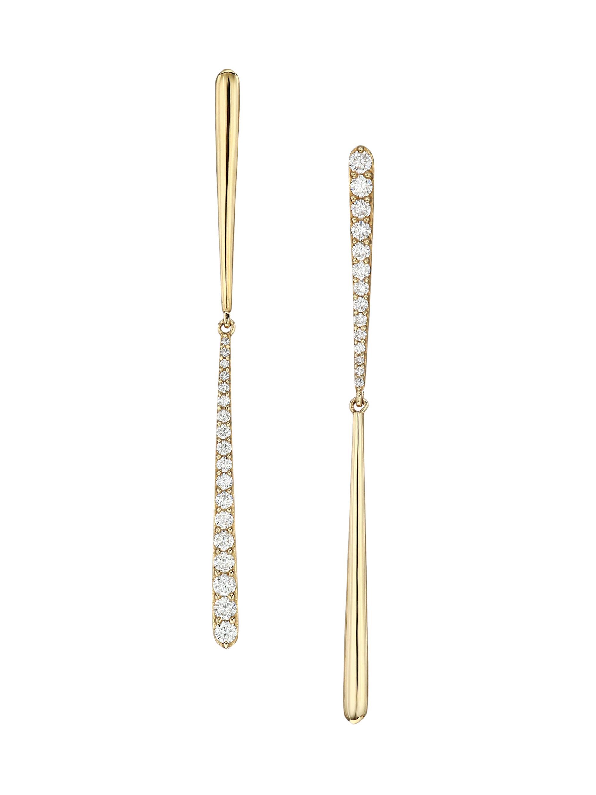Nina Gilin Women's 14K Yellow Gold & Diamond Pavé Elongated Teardrop Earrings - Gold