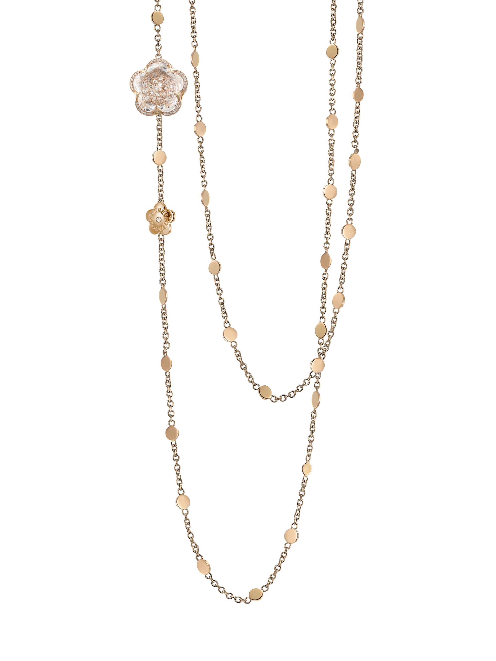 Pasquale Bruni Women's Bon Ton Sautoir 18K Rose Gold, Rock Crystal & Diamonds Necklace