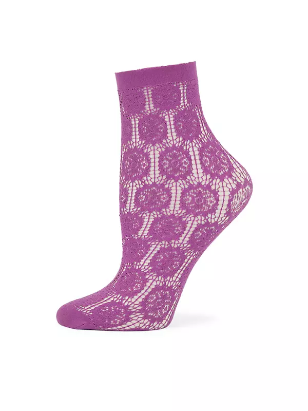 Berry-Knit Mesh Socks