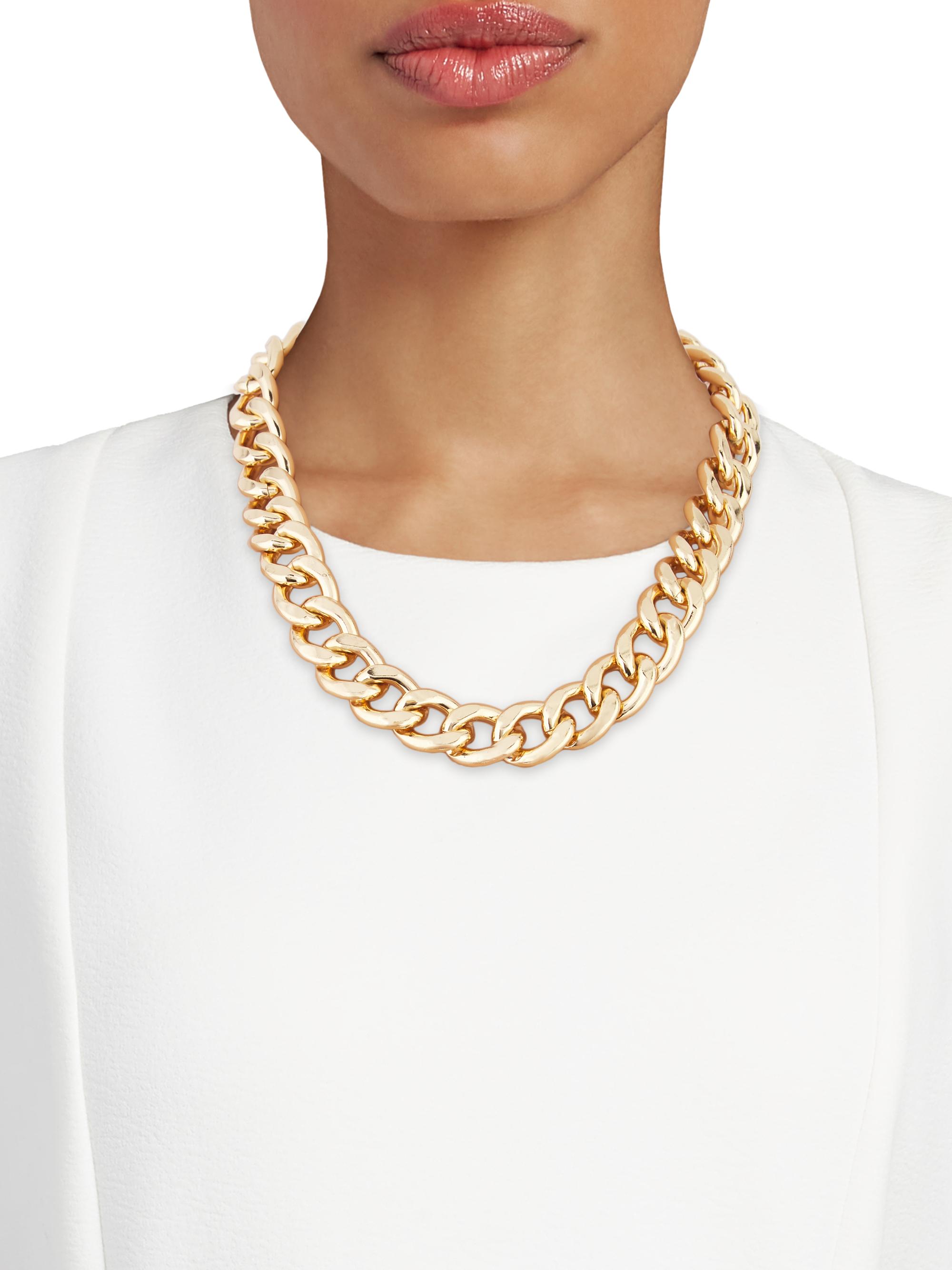 20K Goldplated Curb-Link Toggle Collar Necklace
