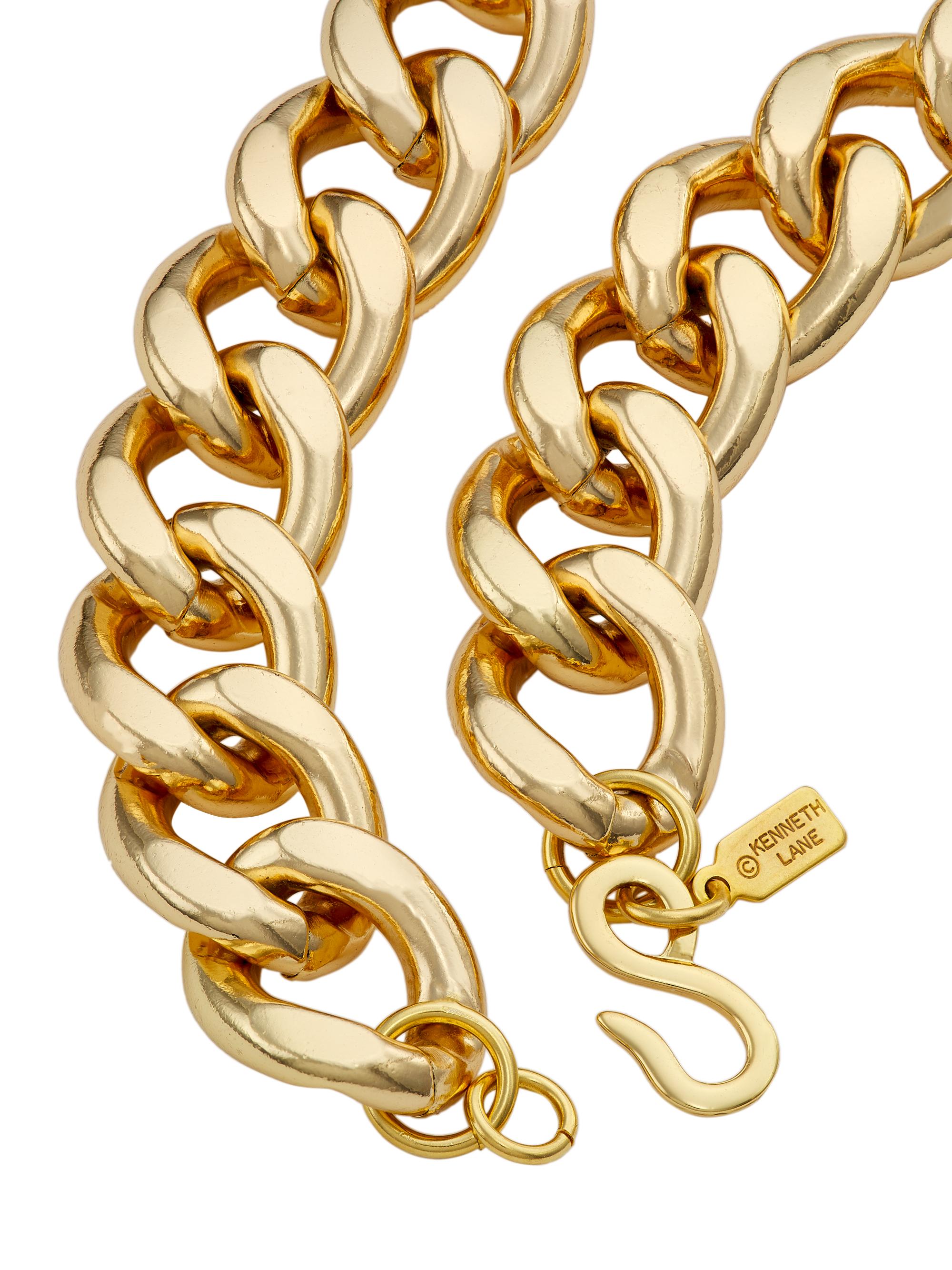 20K Goldplated Curb-Link Toggle Collar Necklace