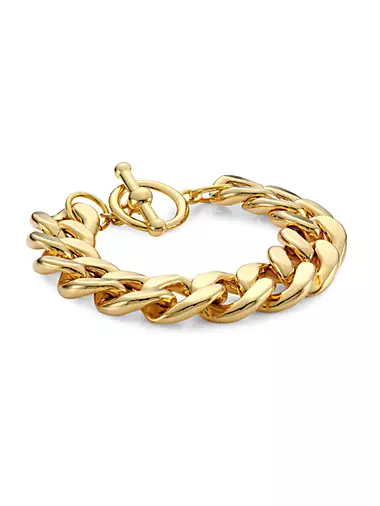 20K-Gold-Plated Curb-Chain Bracelet