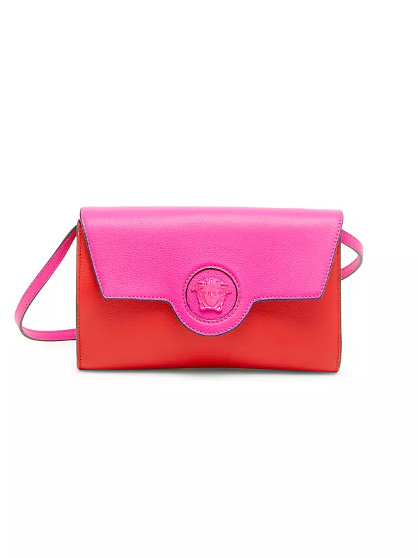 La Medusa Colorblock Leather Wallet-On-Strap