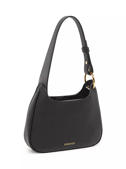 Shop Versace Mini La Medusa Leather Hobo Bag