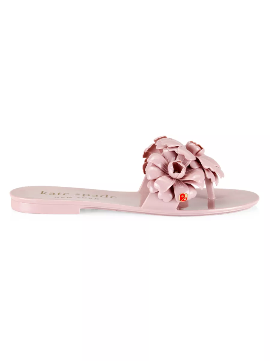 Shop kate spade new york Jaylee Floral Applique Jelly Slides Saks Fifth Avenue