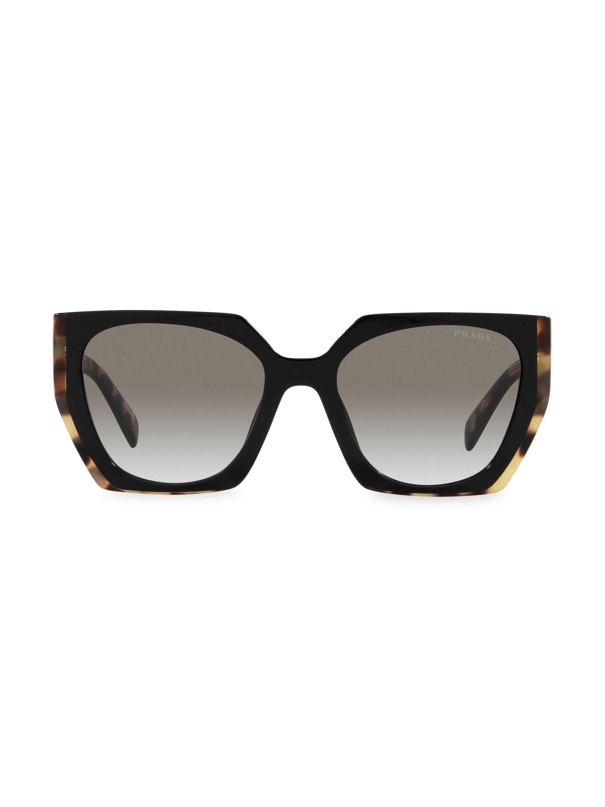 Prada Women's 55MM Square Sunglasses - Black Tortoise