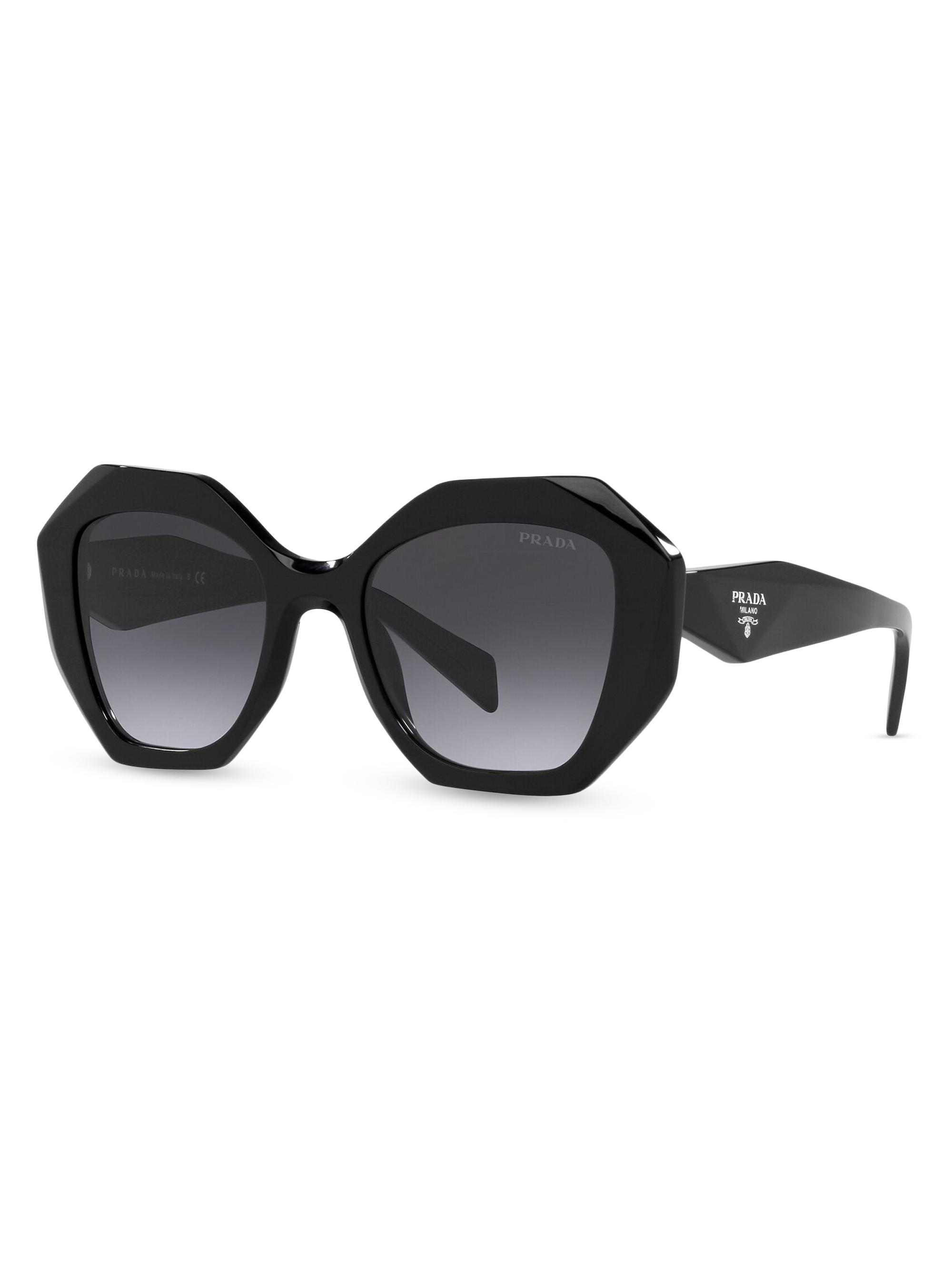 Prada Women's 53MM Hexagon Sunglasses - Black
