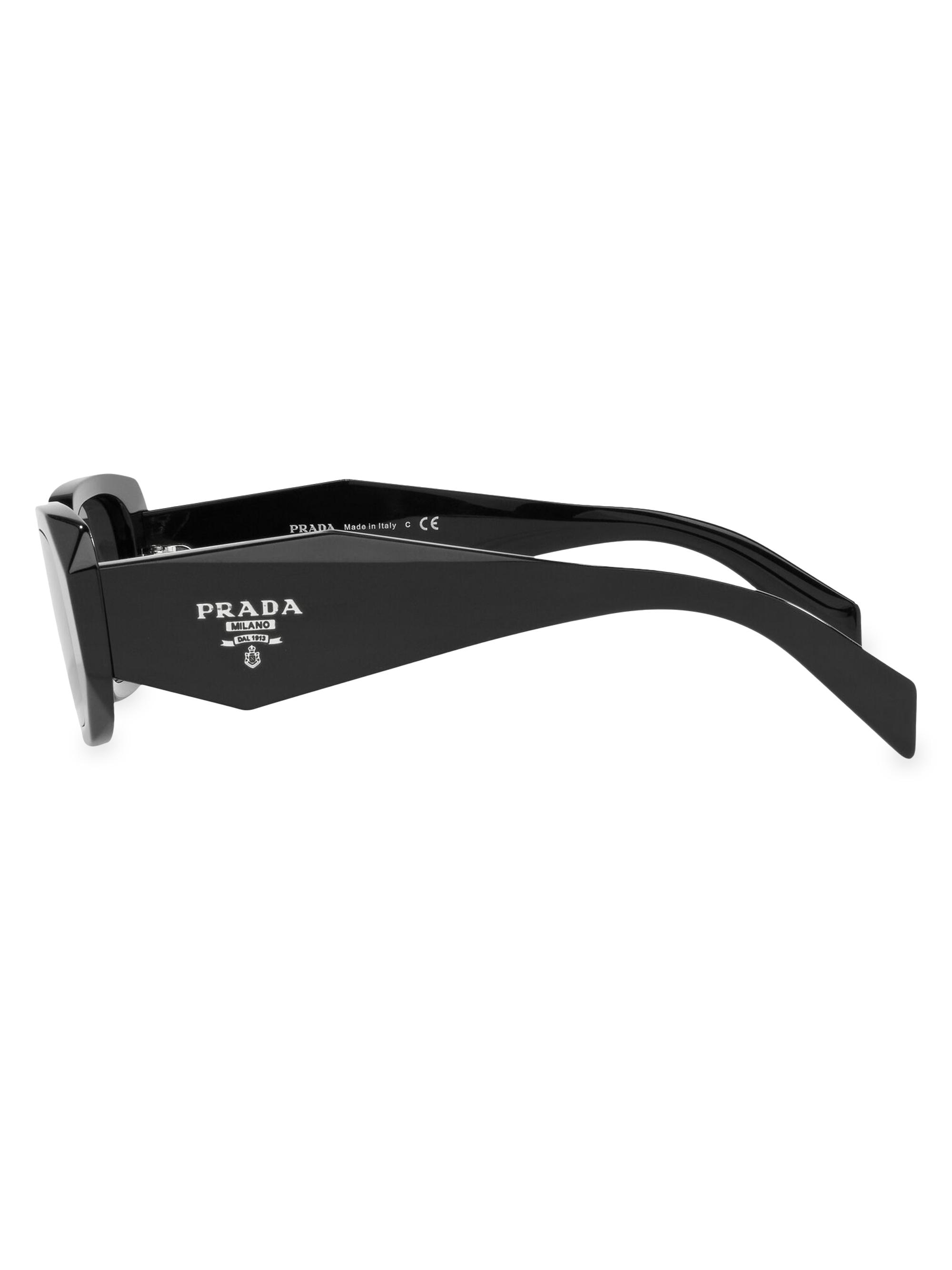 Prada Eyewear Black Rectangular Sunglasses