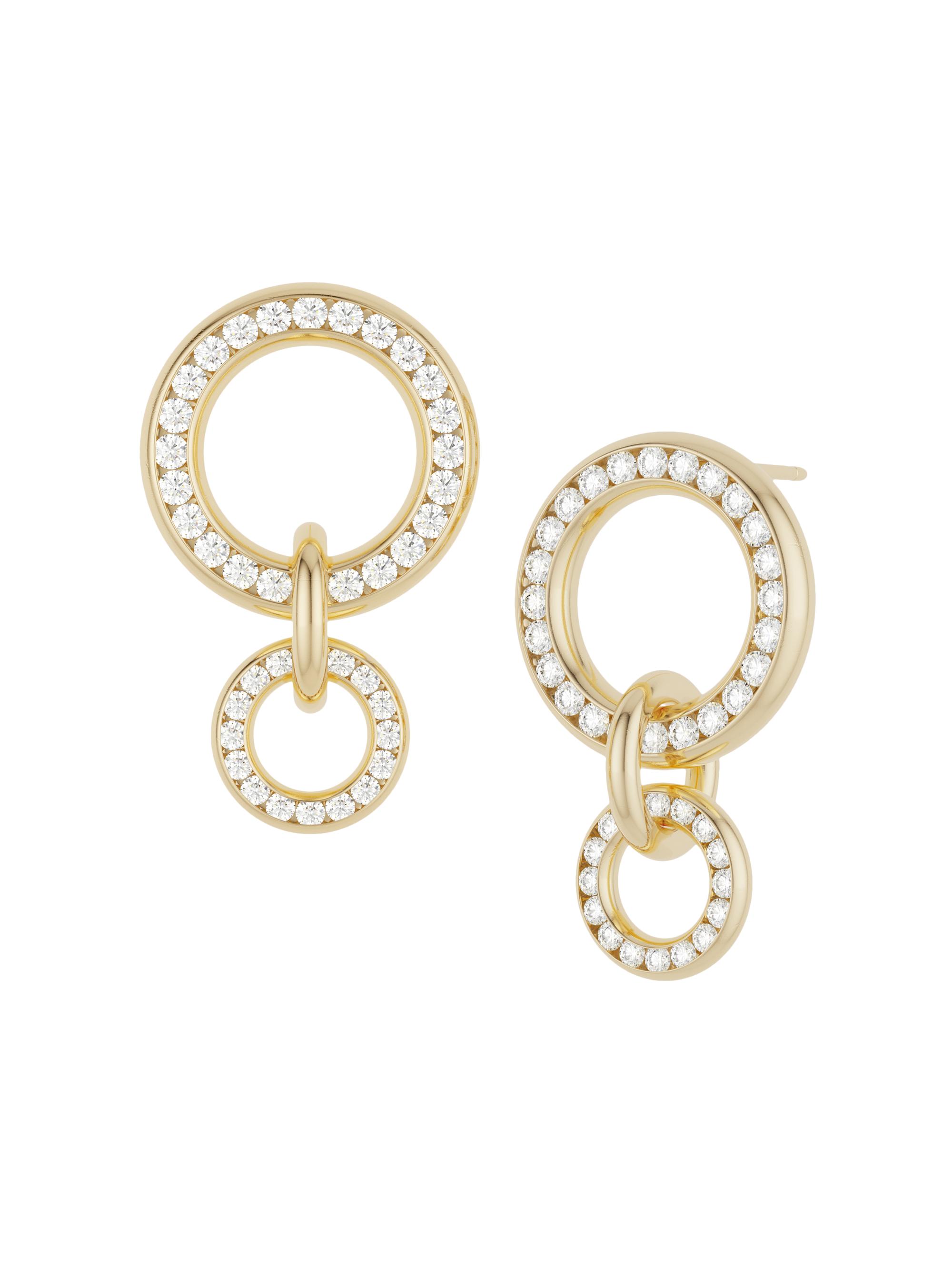 Spinelli Kilcollin Women's Canis 18K Yellow Gold & Diamond Interlocking Drop-Hoop Earrings - Gold