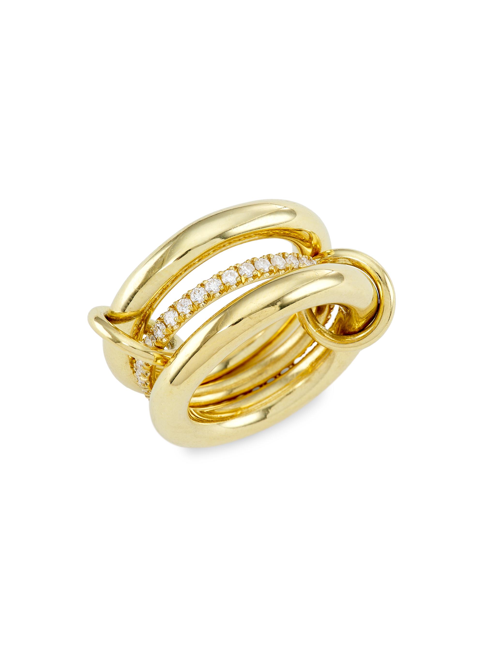 Spinelli Kilcollin Libra 18K Yellow Gold & Diamond 3-Link Ring