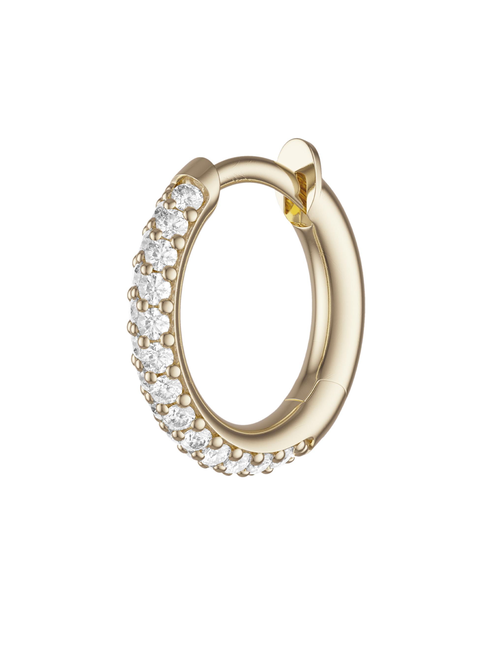 Spinelli Kilcollin Women's 18K Yellow Gold & Diamond 2-Row Pavé Micro Hoop Single Earring - Yellow Gold