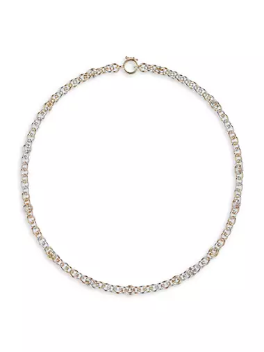 Serpens Two-Tone 18K Gold & Sterling Silver Mixed-Link Necklace