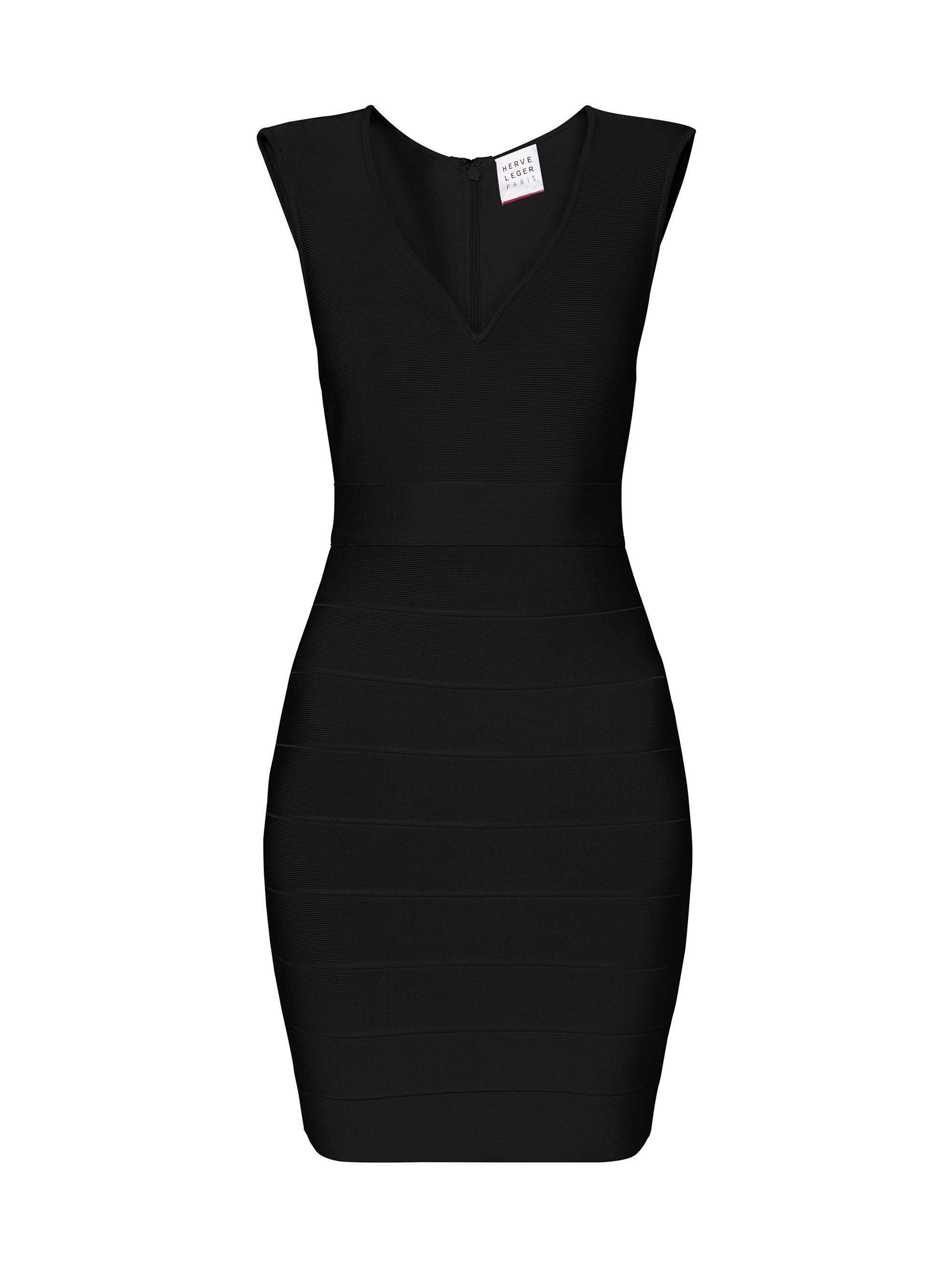 Hervé Léger Women's Sweetheart Cap-Sleeve Icon Dress - Black