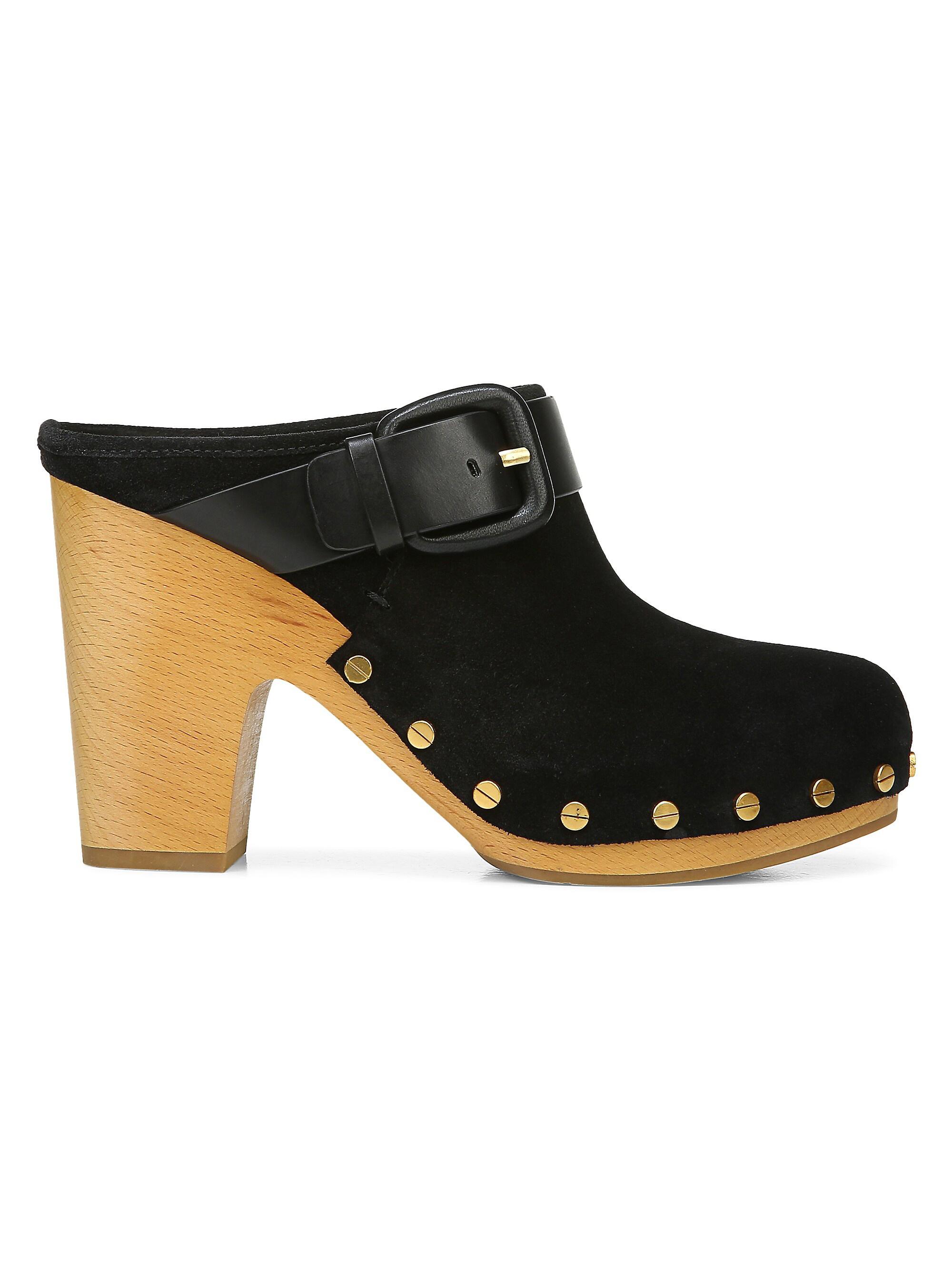 Veronica Beard Women's Dacey Suede Clogs - Black