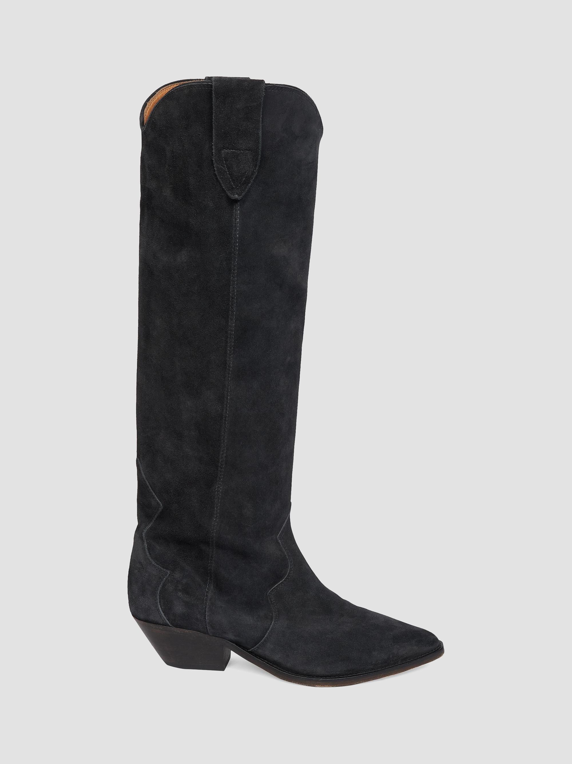 Isabel Marant Women's Denvee 40MM Suede Tall Western Boots - Faded Black | Thumbnail 7
