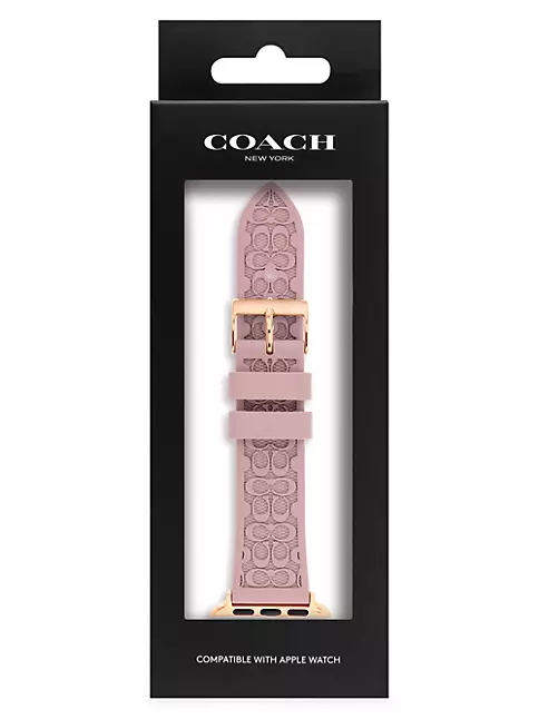 Coach Apple Watch Signature Blush Silicone Strap