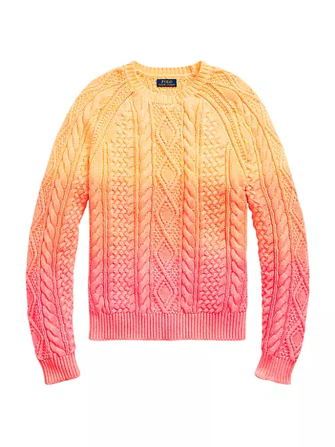 Shop Polo Ralph Lauren Aran Knit Ombré Sweater | Saks Fifth Avenue