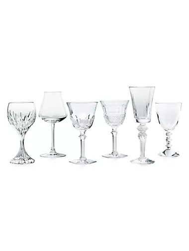 Fifth Avenue Crystal Medallion Wine Glasses Set Of 6, 15.5 Oz, Long Stem Durable  Glass Cups, Textured Etched Patterns : Target
