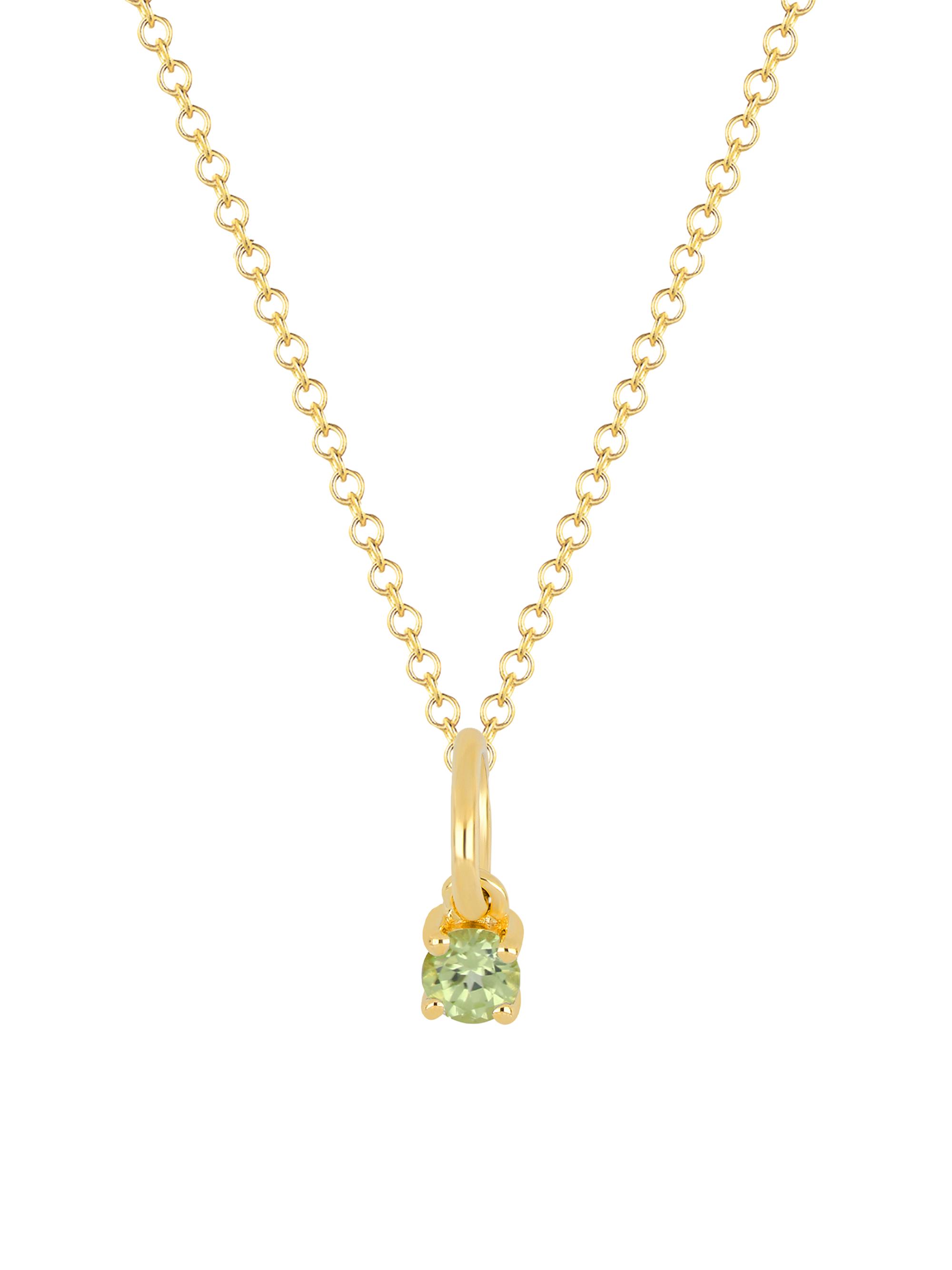 EF Collection Women's 14K Yellow Gold & Gemstone Birthstone Pendant Necklace - Garnet