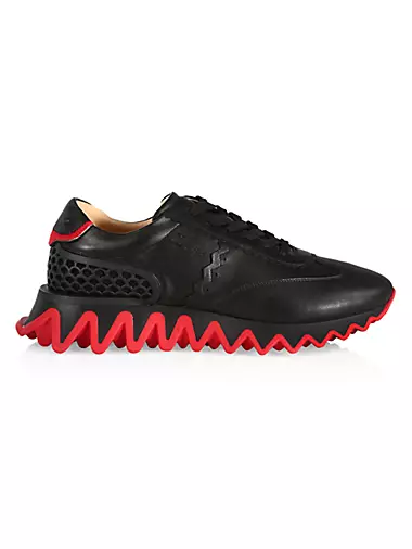 Christian Louboutin Fun Louis Junior Studded Mesh And Leather