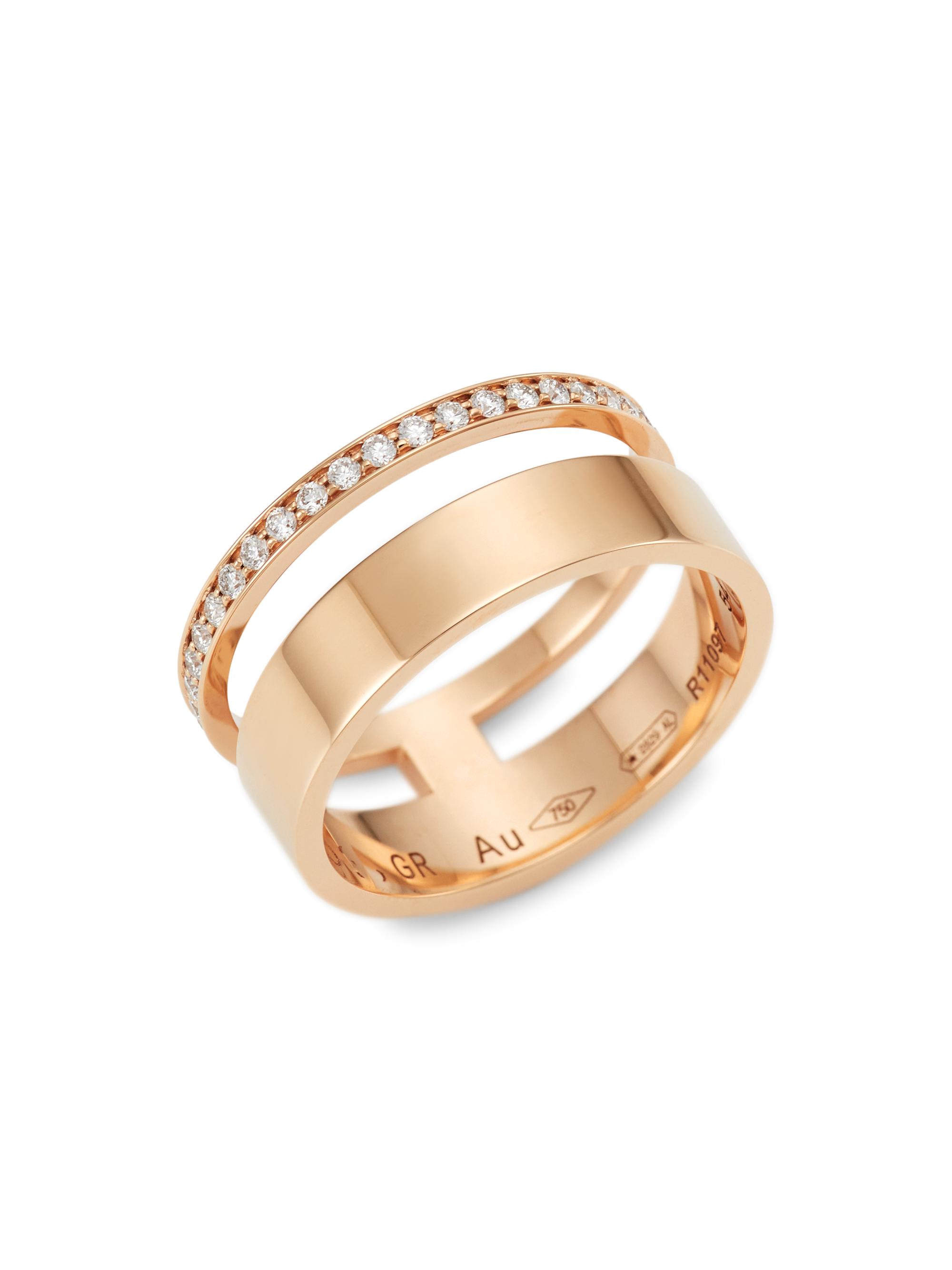 Repossi Women's Berbere 18K Pink Gold & Diamond Double-Band Ring - Rose Gold