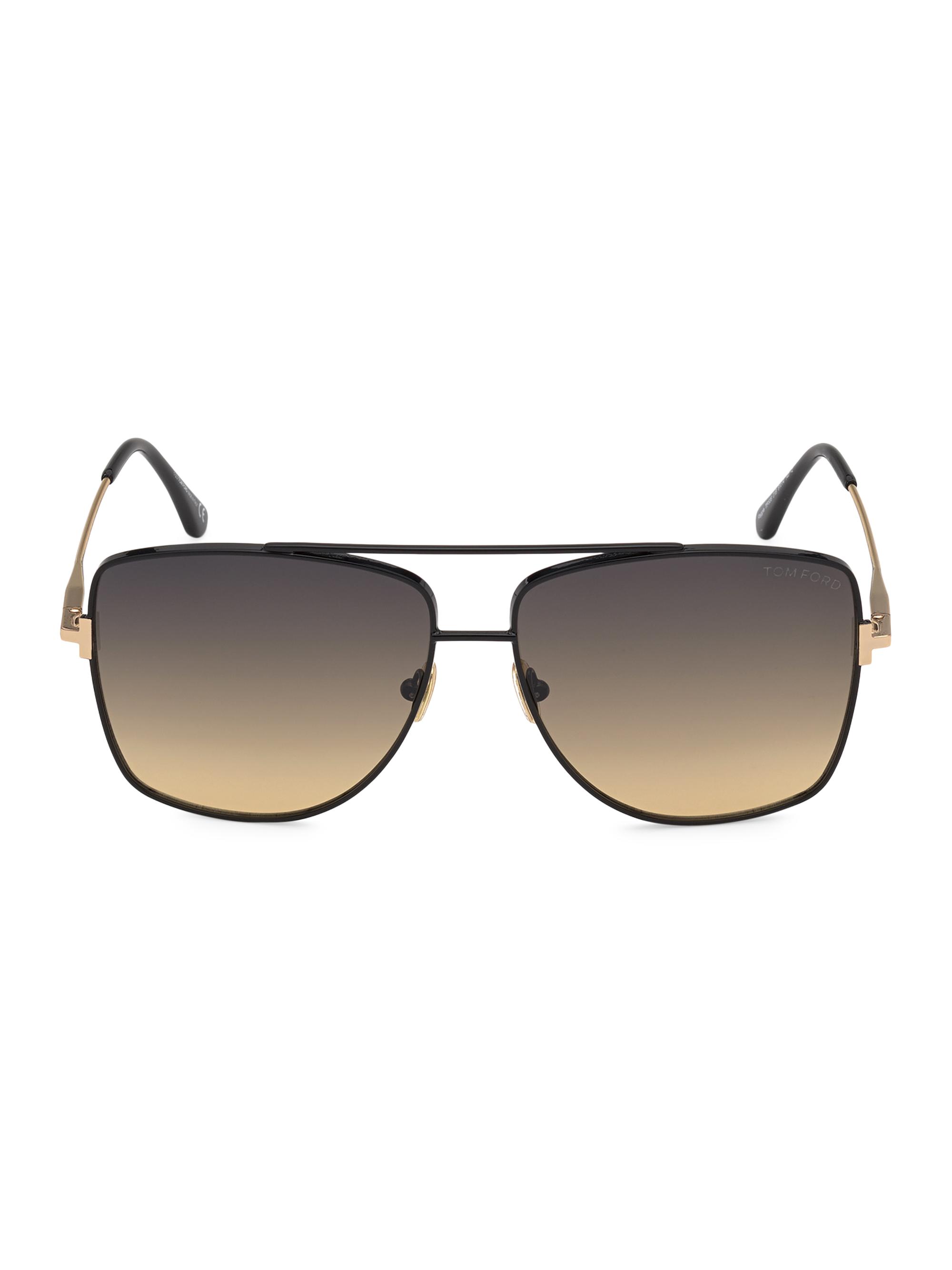 TOM FORD Women's Reggie 61MM Navigator Sunglasses - Shiny Black