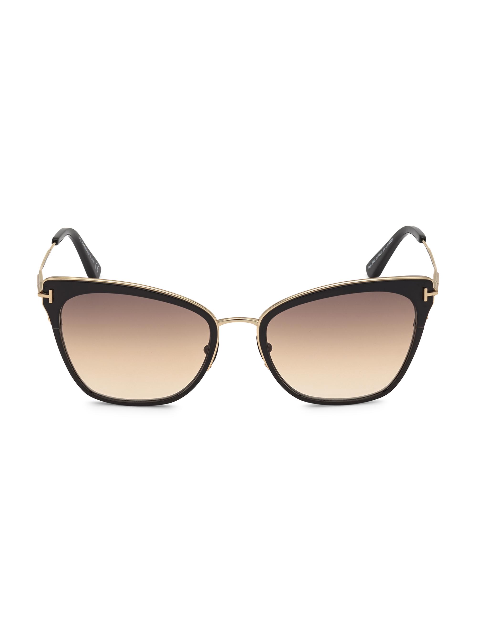 TOM FORD Women's Faryn 56MM Titanium Cat Eye Sunglasses - Black