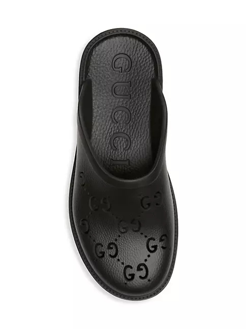 Men's slip-on sandal in whtie GG rubber