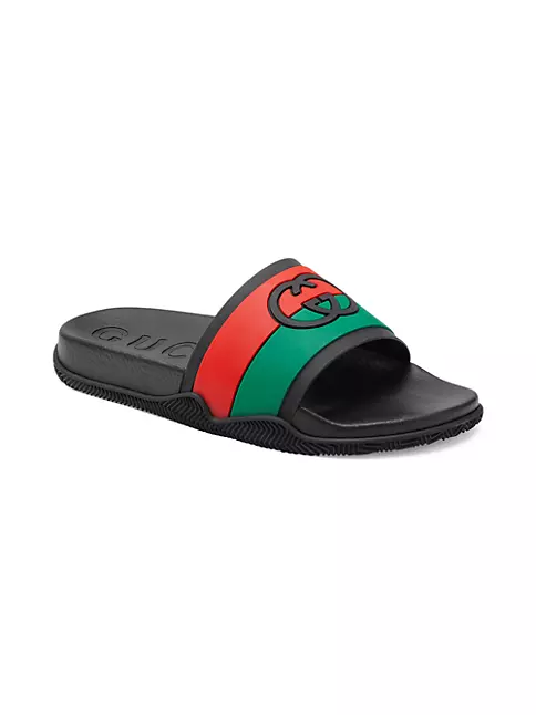 Gucci Men's Agrado GG Rubber Slide Sandals