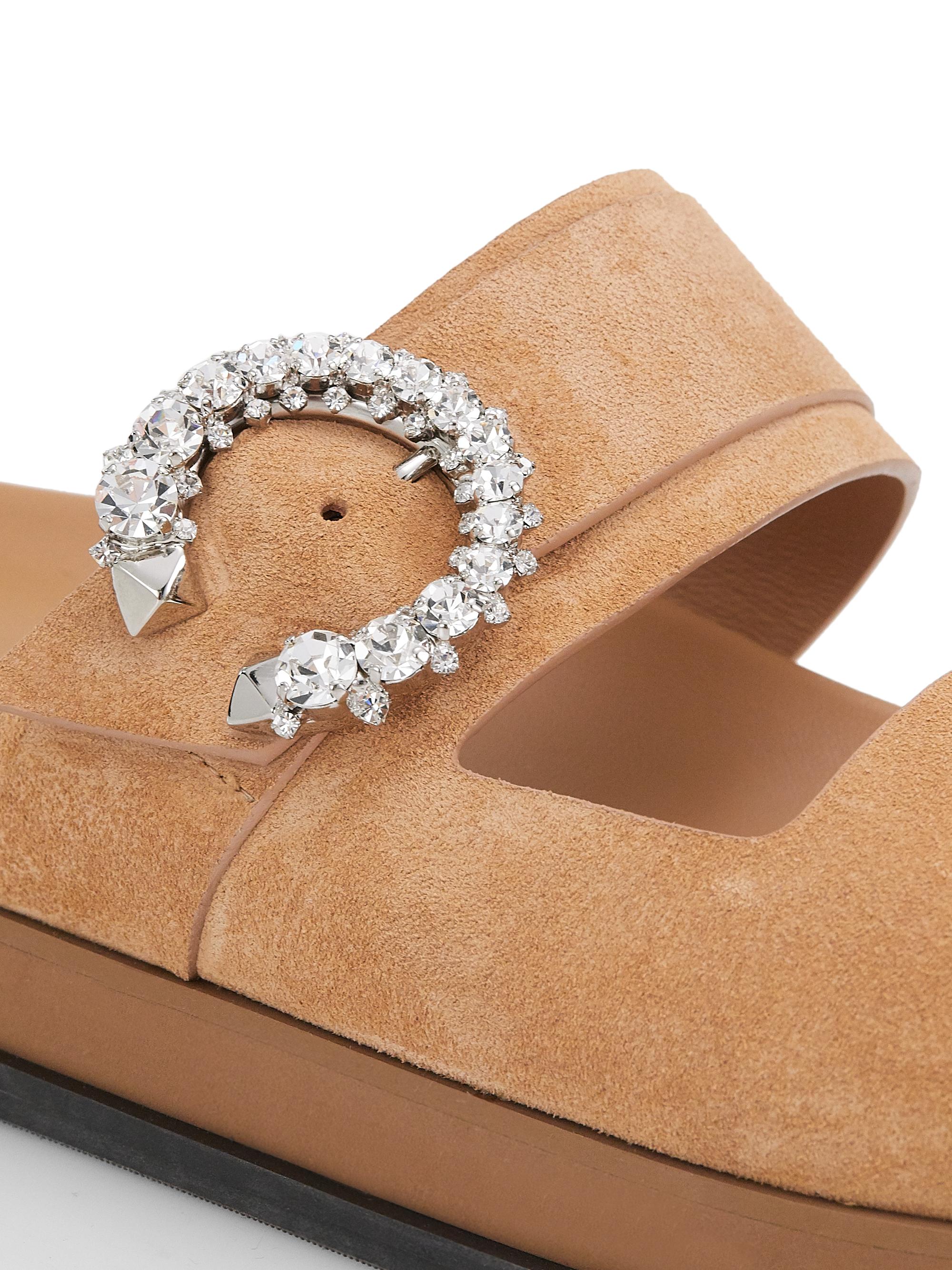 Jimmy Choo Marga Crystal-Embellished Suede Slides | Saks Fifth Avenue