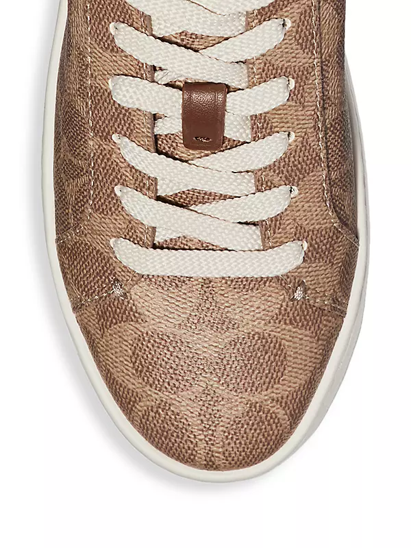 Shop COACH Lowline Coated Canvas Sneakers