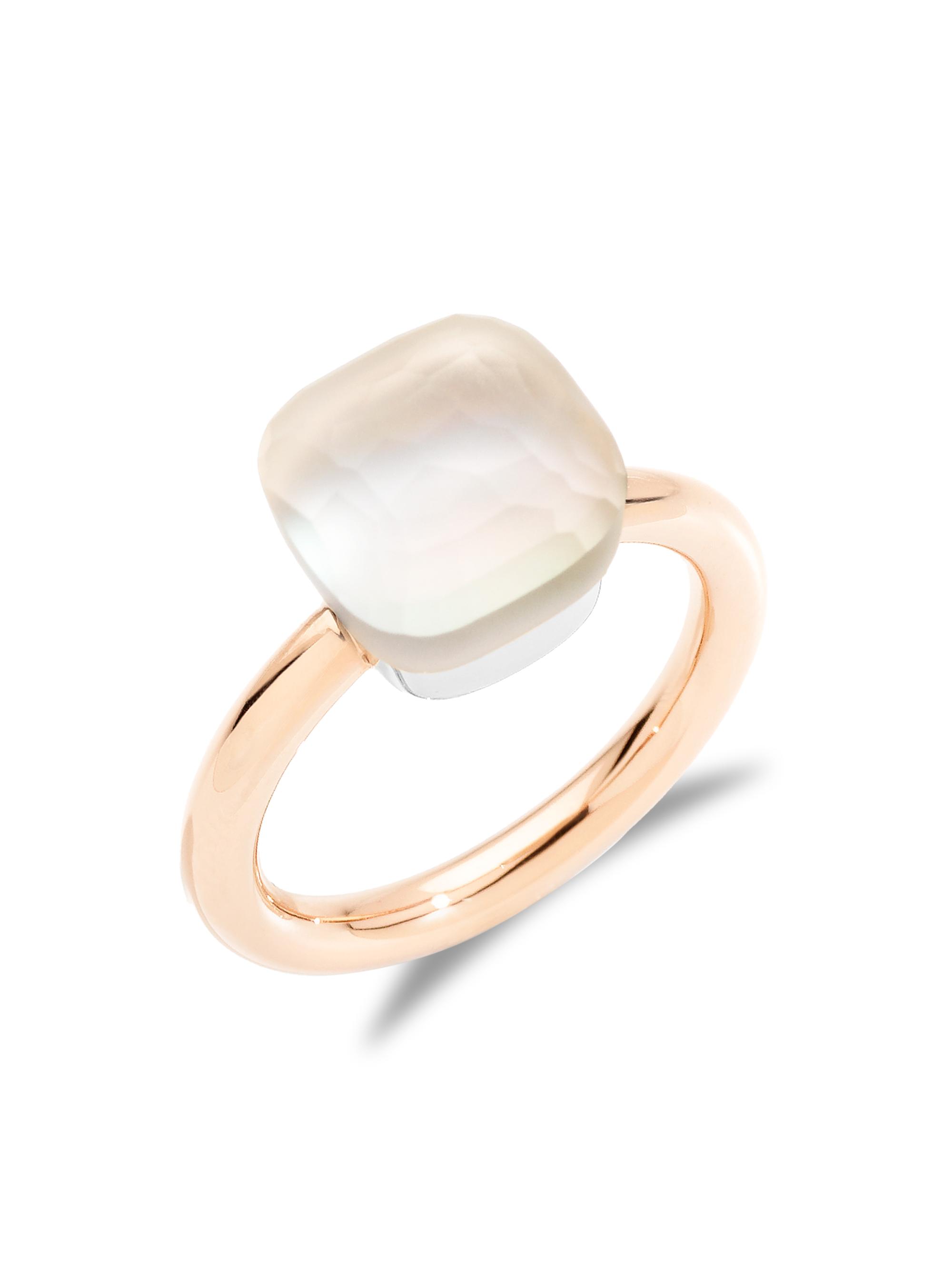 Pomellato Women's Nudo Gelè Classic White Topaz, Mother-Of-Pearl, 18K Rose Gold & 18K Yellow Gold Ring - Rose White Gold