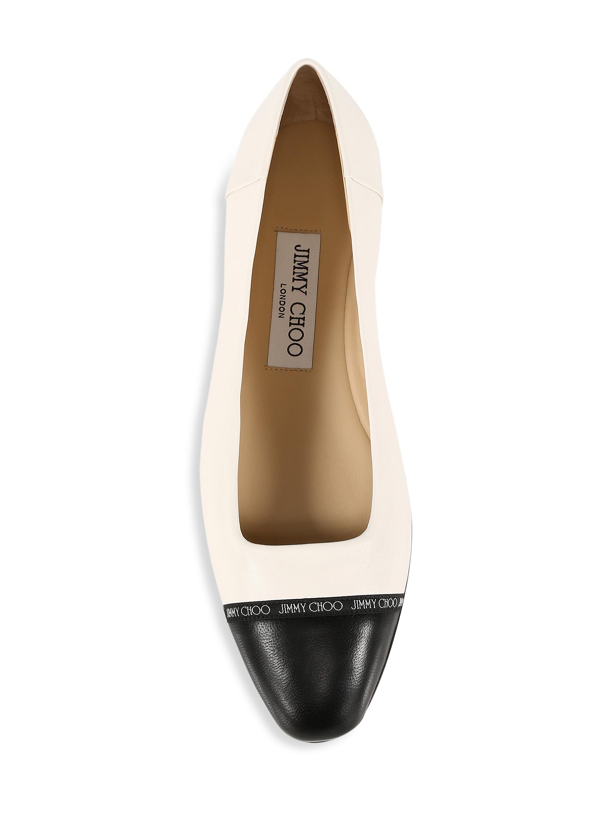 JIMMY CHOO （ジミーチュー）WATSON FLAT JXD 36サイズ Jimmy Choo Watson Cap-Toe Leather Ballerina Flats | Saks Fifth Avenue