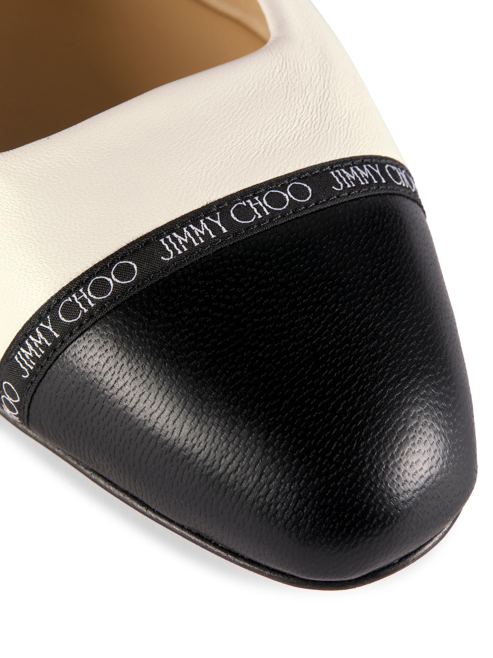 Jimmy Choo Watson Cap-Toe Leather Ballerina Flats | Saks Fifth Avenue