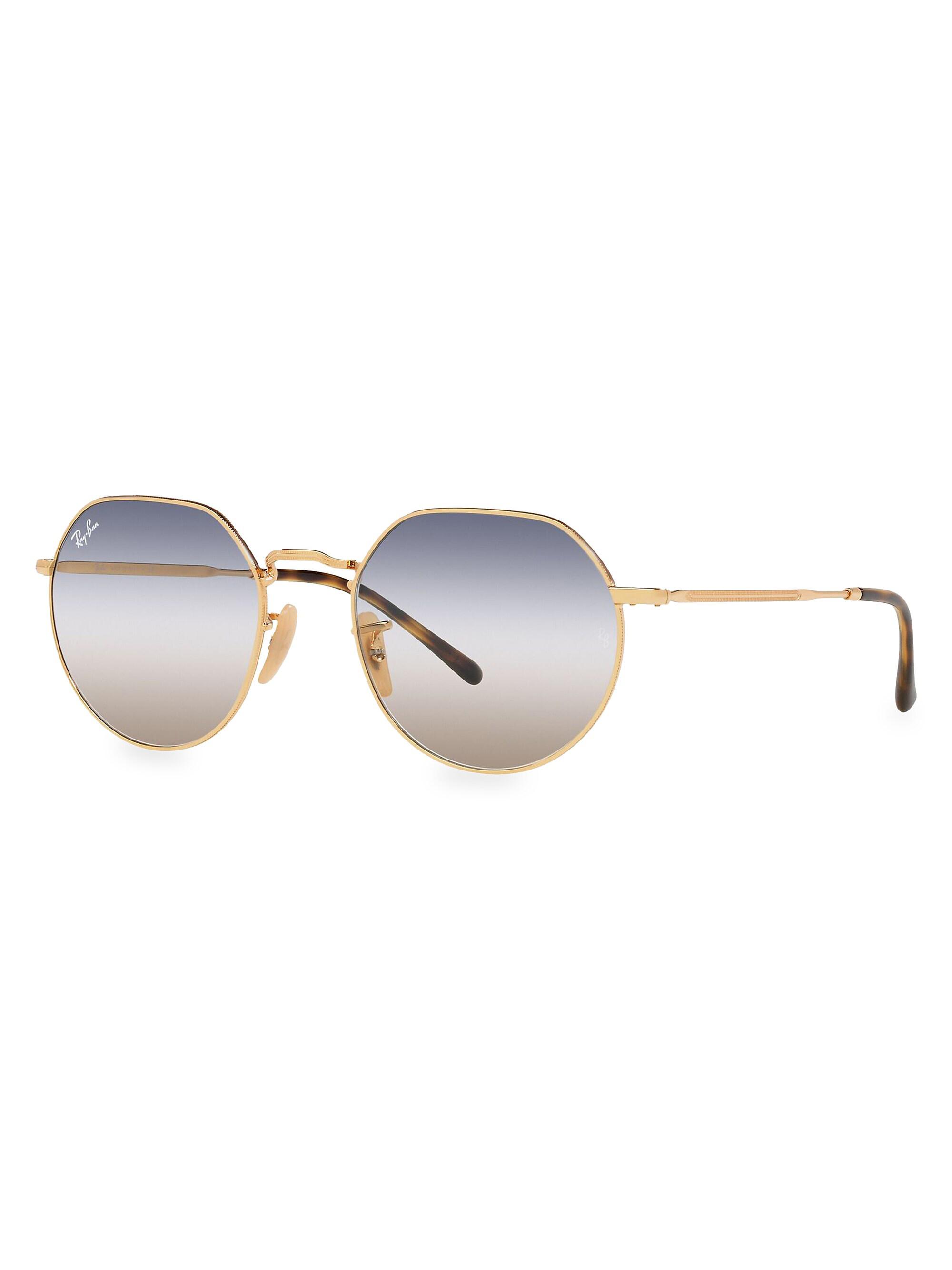 Ray-Ban Men's RB3565 53MM Round Geometric Sunglasses - Gold
