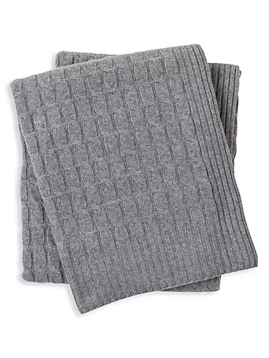 Cashmere Cable Knit Throw