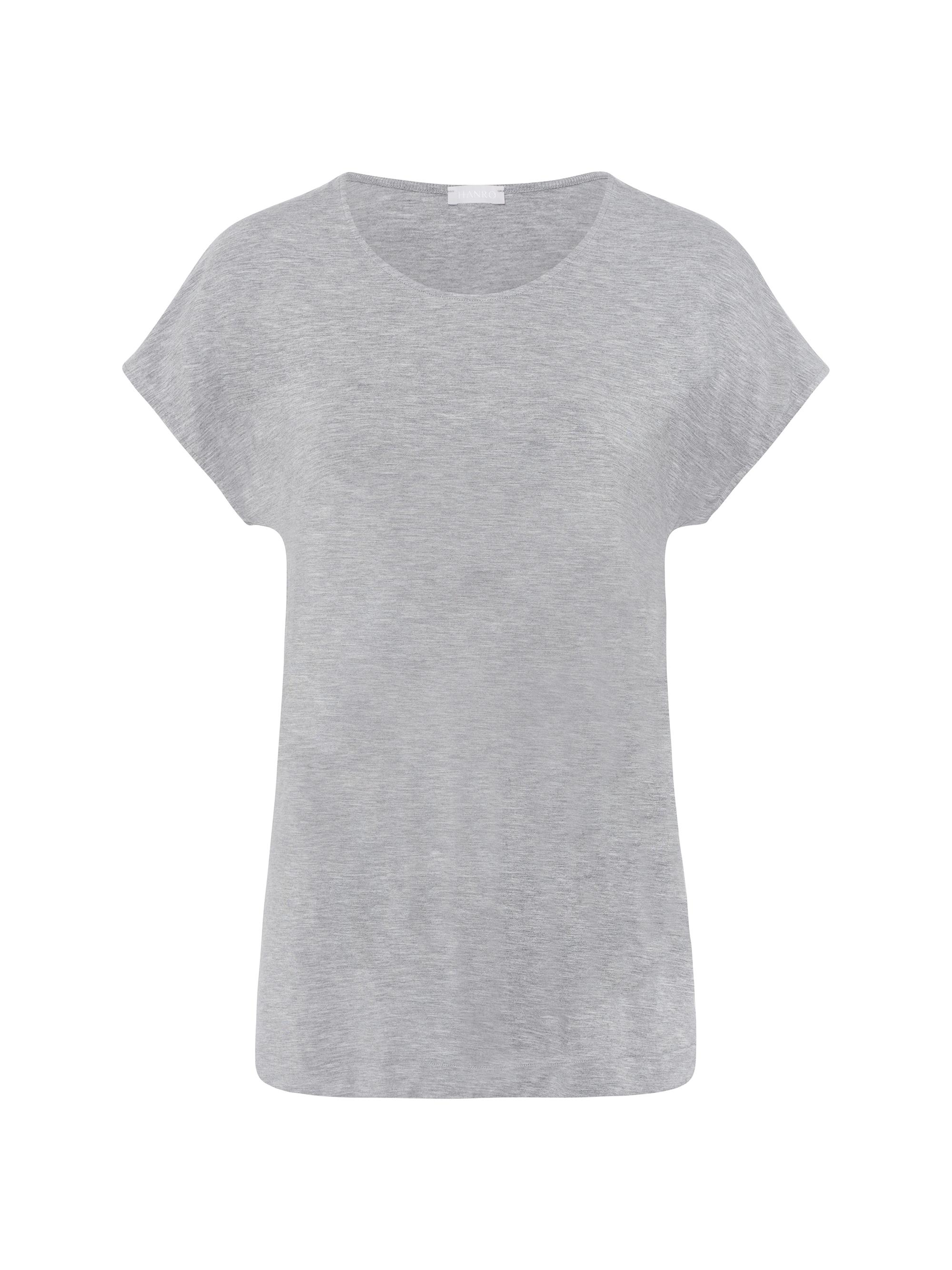Hanro Women's Natural Elegance Short-Sleeve Shirt - Grey Melange